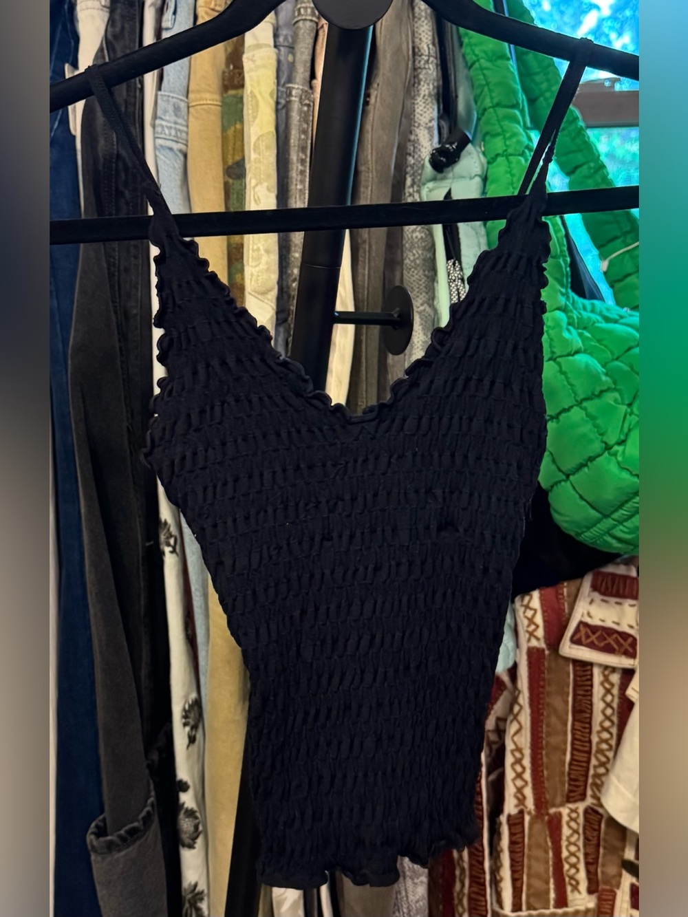 NWT Free People FP Intimately Pucker Up Seamless Cami - black - M/L - Picture 6 of 8